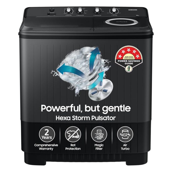 Samsung 9.5 Kg, 5 Star, Semi-Automatic Top Load Washing Machine - Image 1