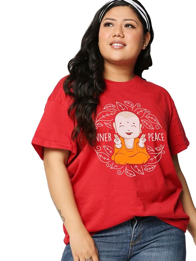 Relaxed Fit Graphic Print Boyfriend Fit Half Sleeve Round Neck T-Shirt Women's Cotton Relaxed Fit Graphic Print Boyfriend Fit Half Sleeve Round Neck T-Shirt - Image 1